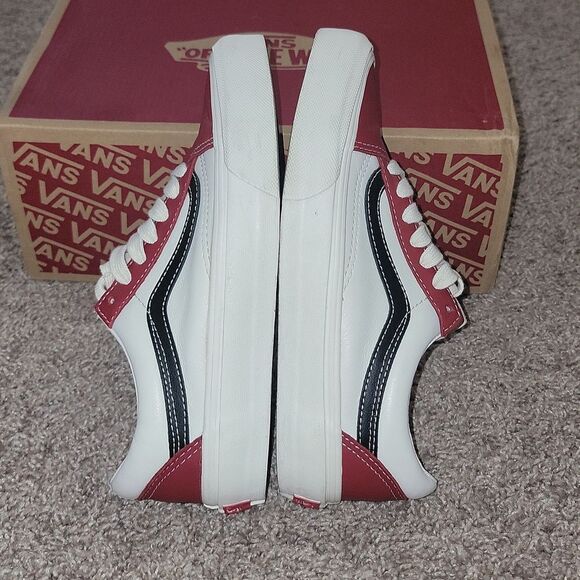 Vans Vault Old Skool VLT LX - Chilli Pepper / Black Leather Shoes Wmn 6 Men 4.5 - Picture 12 of 13